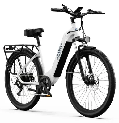 Immagine prodotto di City-E-Bike - Modello OT05 - Motore da 250W brushless - Batteria al litio da 36V, 18,2 Ah - Autonomia: 31-60 km - Ruote da 71 cm - Colore: Bianco