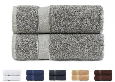 Immagine prodotto di Set di 2 asciugamani da doccia Unyqoos® – 100% cotone, 70 x 140 cm, 550 g/m², altamente assorbenti e morbidi, color grigio chiaro