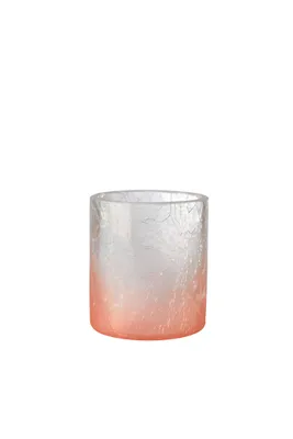 Produktbild von Teelichthalter aus Crush Glas pink mit Farbverlauf