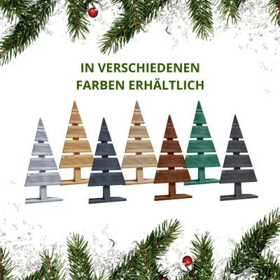 Produktbild von Floranica Weihnachtsdekoration 60 cm Holz-Weihnachtsbaum Handgefertigt Natur