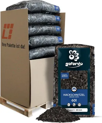Produktbild von Galamio Holzhackschnitzel Schwarz 60l x 12 Sack 720l 12er Palette