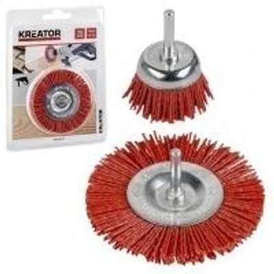 Obrázek produktu pro KREATOR Nylonový nástavec na kartáč ø 6 mm / kulatý kartáč ø 50 mm - Nylonový kartáč ø 50 mm