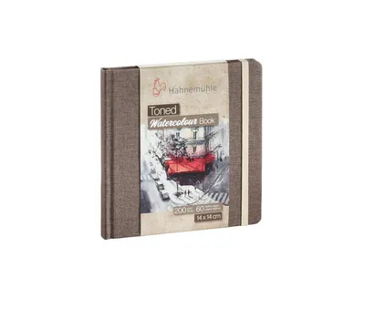 Produktbild von Hahnemühle Toned Watercolour Book Aquarellpapier - 200 g/m² - beige - 14 x 14 cm - 30 Blatt/60 Seiten