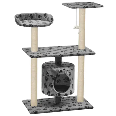 Obrázok produktu pre vidaXL Škrabadlo pre mačky Sisal 95 cm Grey Paw Print