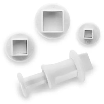 3er-Set quadratische Ausstechformen mit Auswerfer, 14x8x3 cm