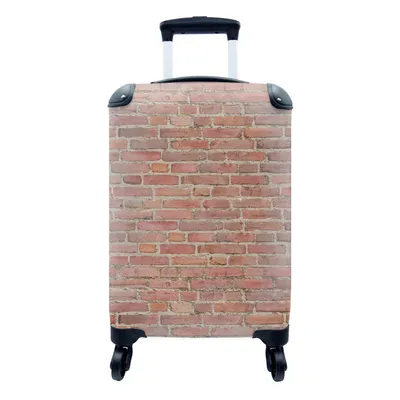 Produktbild von MuchoWow® Koffer Handgepäck Trolley Rollkoffer Kleine Reisekoffer mit 4 Rollen - Ziegel - Wand - Muster - Cabin Size < 55x40x23 cm & 55x40x20 cm - Fotokoffer - Kabinenkoffer - Boardgepäck - Reise-Box - Reisekoffer - Reisegepäck - Koffer mit Bild - Trolley für Kinder