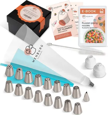 Produktbild von Wenburg Spritzbeutel-Set mit Tüllen - 43-tlg. - mit 17 Tüllen & 21 Spritzbeuteln