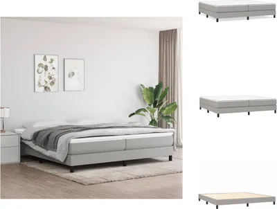 Produktbild von vidaXL Boxspringbett Hellgrau 200x200 cm Stoff -  Betten & Bettgestelle