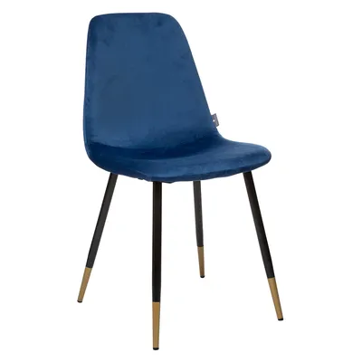 Produktbild von Stuhl "Tyka" blau aus Samt - Atmosphera créateur d'intérieur