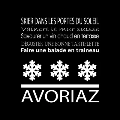 Image de Tableau sur toile Avoriaz noir 30x30 cm, Tableau mural moderne pour décoration intérieure