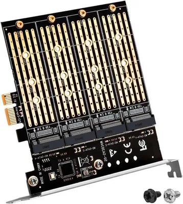 Produktbild von NVME M.2 Adapterkarte für Desktop-Computer mit M-key NVME/B-key SATA.