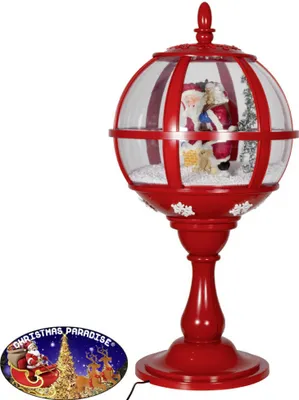 Produktbild von Christmas Paradise Schneiende LED Tischlaterne 60 cm, Santa rot