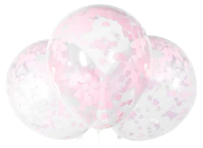 Produktbild von 5 Konfetti Ballons Herzen Rosa 40 cm - Einheitsgröße