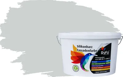 Produktbild von RyFo Colors Silikonharz Fassadenfarbe Lotuseffekt Trend Weißtöne Papyrusweiß 10l  - bunte Fassadenfarbe, weitere Weiß Farbtöne und Größen erhältlich, Deckkraft Klasse 1