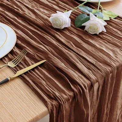 Immagine prodotto di Tovaglia Braun Boho 300x90 cm, trasparente, stile rustico, per matrimoni