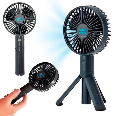 Zdjęcie produktu dla Mini wentylator USB czarny składany 5 prędkości do 10 godzin pracy lekki z kablem w zestawie