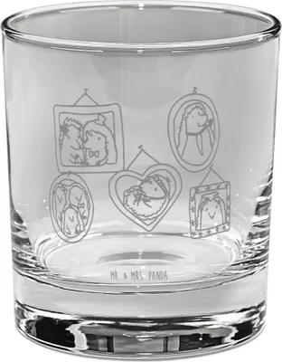 Produktbild von Mr. & Mrs. Panda Glas Igel Familie - Transparent - Geschenk, Bilder, Schwester, Tumbler, Glück, Gin, Bruder, Longdrinkglas, Liebe, Cocktailglas
