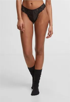 Obrázok produktu pre Urban Classics Dámske čipkované tanga 2-Pack black+black - M