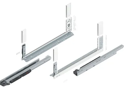 Produktbild von Blum Legrabox free H C Schubladenschienen Set | 1 Paar, 70kg 650mm | Tip On Vollauszug, seidenweiß