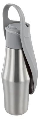 Image de Bouteille d'eau portable pour chiens - 750 ml, anti-fuite, avec bol intégré, couleur grise