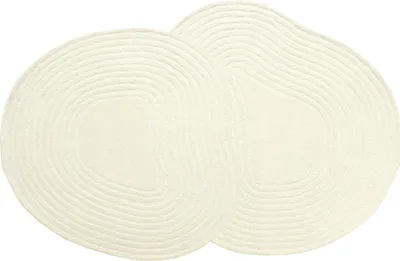 Produktbild von Organischer Teppich 100 % handgetuftete Wolle – 120 × 160 cm – Elfenbein – 2100 g/m² – VELIMA