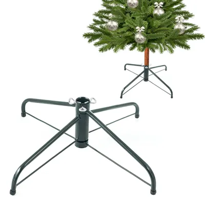 Zdjęcie produktu dla STOJAK zielony CHOINKOWY POD CHOINKĘ czteroramienny REGULACJA stopki 45 cm METALOWY
