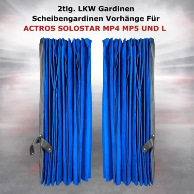 Immagine prodotto di 2 tende per camion, tende per finestrini, tende per cabina, compatibili con i modelli ACTROS SOLOSTAR MP4, MP5 e modelli successivi
