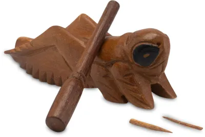 Produktbild von Klangzikade – Klangtier aus Holz | Handgefertigtes Musik-/Percussion-Instrument, 14 cm