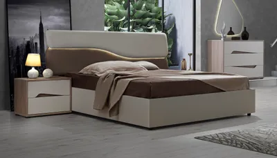 Produktbild von Modenes Doppelbett Soleil 160x190 cm in Creme / Braun