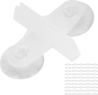 Immagine prodotto di 50pcs Plastica acquario isolamento piastra serbatoio di pesce Divisore ventosa Clip 50pcs Bianco