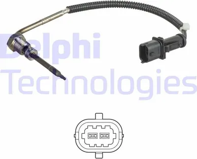 Produktbild von DELPHI TS30186 Abgastemperatursensor für FIAT Idea (350) 160mm