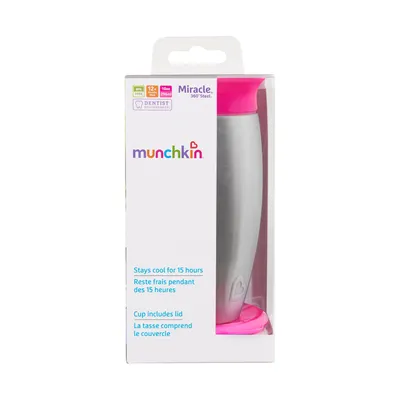 Obrázok produktu pre Hrnček na pitie Munchkin Miracle 360° z nehrdzavejúcej ocele ružový
