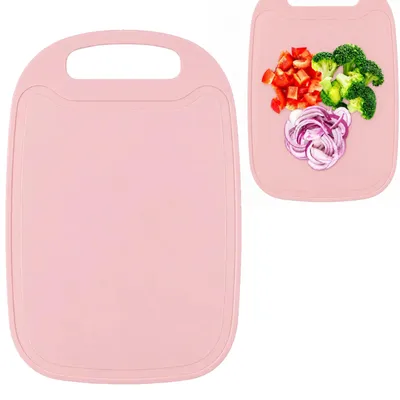 Obrázek produktu pro prkénko na krájení plastové kuchyňské 22x35 cm růžové s úchytem na zeleninu ovoce maso