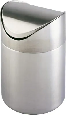 Image de Seau en acier inoxydable 3 l, argent mat, Ø 16 cm, idéal pour la salle de bains et la cuisine