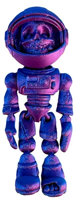Produktbild von 3D-gedrucktes Astronautenskelett als Halloween-Dekoration – Weltraum-Zombie-Figur mit beweglichen Gelenken – Gelenkiges Skelettmodell