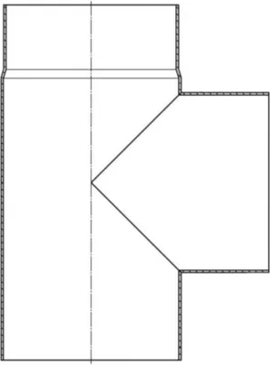 Produktbild von T-Stück unlackierter Stahl blank verschiedene Größen | 250 mm