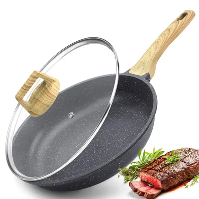 Immagine prodotto di Padella in Vetroceramica da 28 cm con coperchio, rivestimento antiaderente e manico resistente al calore