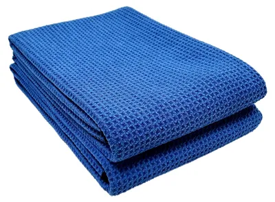 Produktbild von Mikrofasertuch mit Waffelstruktur - Blau - 63 x 91 cm - 2 Stück