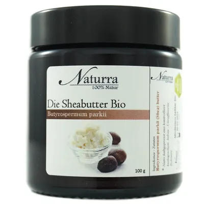 Bio Sheabutter 100g nativ unraffiniert vegan Hautpflege Naturkosmetik im Glas