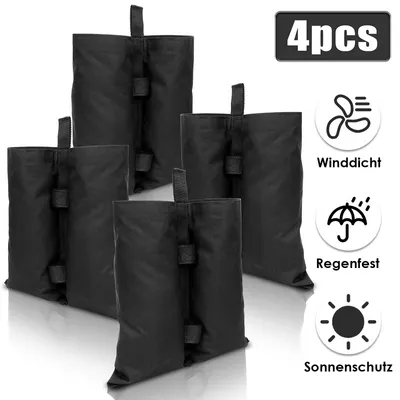 Produktbild von Yakimz 4X Pavillon Sandsäcke schwarz Standfuß Gewichte Set Für Zelt Faltpavillon Halterung Party robust Waterproof Outdoor-Sandsack gewichtete Füße