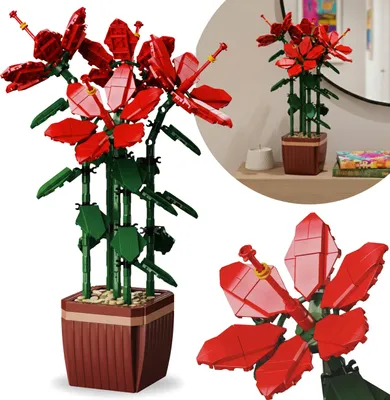 Obrázok produktu pre Stavebné kocky Indický rododendron, KOMPATIBILNÉ S LEGO, KVETY v črepníku, DIY SADA, 617 dielov 6+
