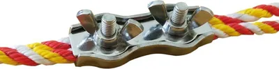 Produktbild von Seilverbinder Duplexklemme mit Flügelmutter für Seil Ø 5 - 6 mm, Edelstahl, Stück