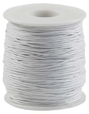 90 Meter / 1 Spule gewachste Baumwollschnur, 1mm weiß
