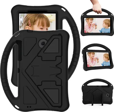 Image de Etui enfant pour Samsung Galaxy Tab A 7.0 SM-T280/T285/ Tab 4/ Tab 3 7.0 SM-T230/T231/T210/P3200, étui antichoc léger en EVA avec support pliable et poignée noir