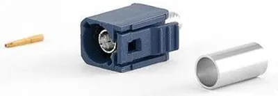 Produktbild von FAKRA-Buchse Typ C Crimp für RG58 Kabel, blau