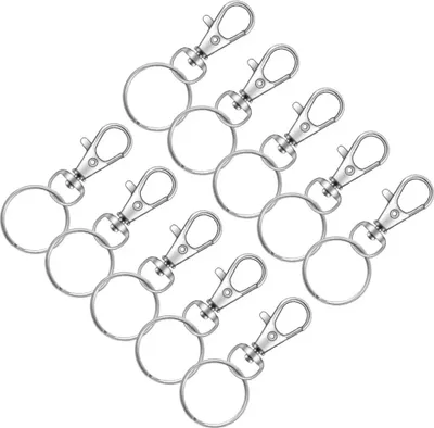 Produktbild von 100x Schlš¹sselringe Karabinerhaken kleiner Schlš¹sselring Drehschlš¹sselringe