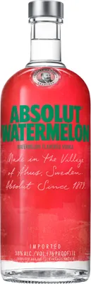 Produktbild von Absolut Vodka Watermelon, Wodka mit Wassermelonen-Geschmack, Spirituose, Alkohol, Flasche, 38%, 1 L, 75414600