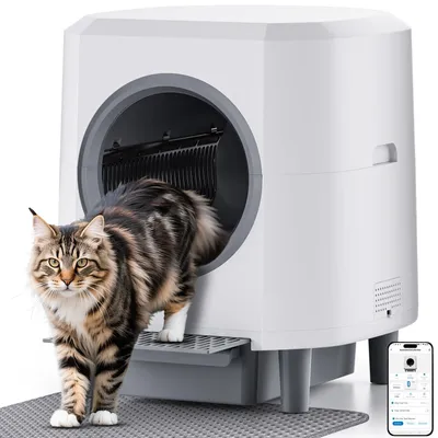 Productafbeelding van Kattenbak - Zelfreinigend - 90 liter - Geurbeheersing - Voor 1 tot 3 katten - App-bediening