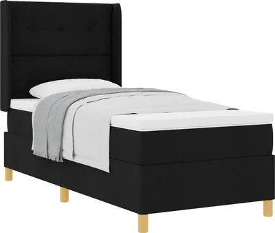 Obrázok produktu pre vidaXL Skriňová posteľ s čelom čierna 90 x 190 cm látka