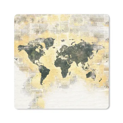 Produktbild von MuchoWow® Mauspad Mousepad Weltkarte - Farben - Aquarellfarben 20x20 cm - Mousepads - Maus Mat - Pad - Mausunterlage - Desk Mat - Bureauartikeln
